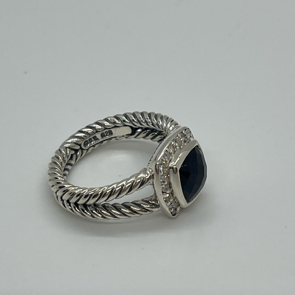 David Yurman Black Onyx Petite Albion Ring - Picture 6 of 7